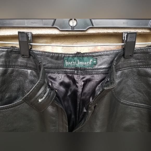 Harve Bernard Black Genuine Leather Pants Size 9 - Picture 3 of 6